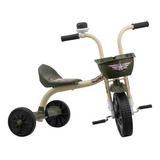 Triciclo Infantil Camuflado Verde Militar Com Cesto E Buzina