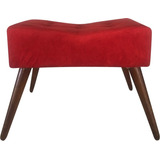 Puff Puf Sala Decoração Gabriela Suede Vermelho Casa