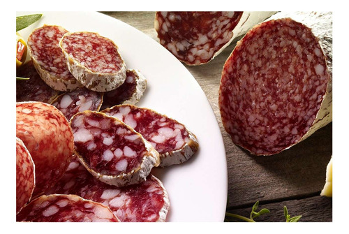 Vinilo 40x60cm Salame Chacinado Fiambre Comida Chorizo P3