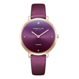 Reloj Kenneth Cole Para Dama Mujer De Piel Color Morado