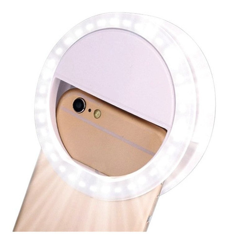 Aro De Luz Led Celular Selfie Recargable Usb Ring Light Color Blanco