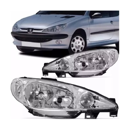 Optica Peugeot 206 Gti  1999/ Biparabola Vidrio Liso Der/izq