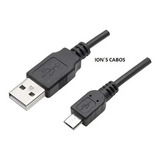 Cabo Micro Usb 1,5 M Carregamento E Dados 2.0 Controle Ps4