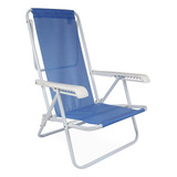 Cadeira De Praia Espreguiçadeira 8 Posições Aço Mor Cor Azul