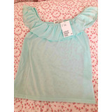 Remera Blusa H&m Nueva Talle 12 Con Etiquetas Color Aqua