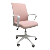 Silla De Escritorio Oficina Operativa Gamer Rosa Pvc Blanco Marsella 