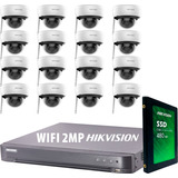 Kit Seguridad Hikvision Dvr 16 Ch+ 16 Camaras Wifi 2mp Disco