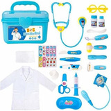 Juego Para Niños Kit Medico Cirujano Color Azul 23 Piezas