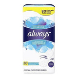 Always Protectores Diarios Respirables Sin Perfume 80u