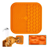 Tapete Anti Estres Ansiedad Lickmat Lamer Snack Perro Gato L Color Naranja