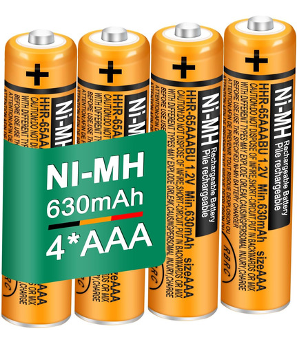 4 Pack Hhr65aaabu Batería Recargable Nimh Panasonic 1....