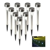 Pack 12 Faroles Solares Led Con Estaca Jardin Luz Calida