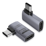 Cablecreation Adaptador Usb C De Ángulo Recto, Paquete De 2,