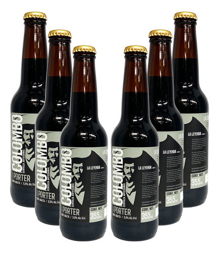 Six Pack Cerveza Artesanal Colombo Coffee Porter 355 Ml