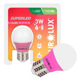 Lâmpada Super Led Bolinha S30 3w Bivolt Rosa Ourolux