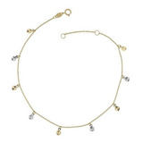 Anklet Disco Diamantado Bicolor 10k