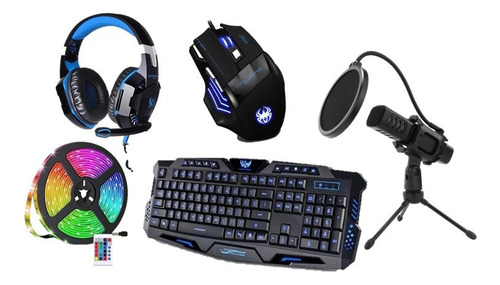 Combo Gamer Streaming Retroiluminado Led Teclado+mouse G2000