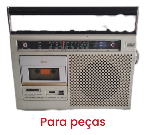 Rádio Cassete Sony Cf-373s Para Retirar Peças 