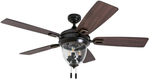 Ventilador Techo Glencrest 52 Pulgadas Led Nogal Moderno