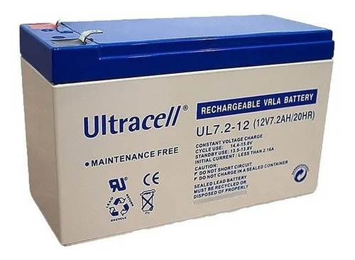 Bateria Alarma Ups Leds Gel 12v 7ah 12 7a Ultracell Original