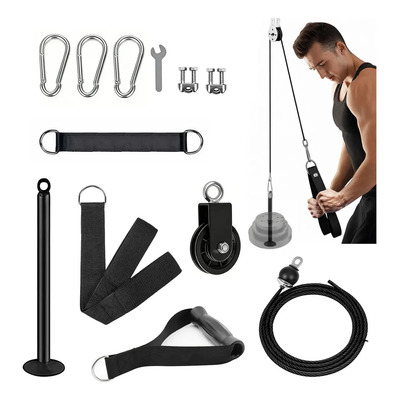 Poleas De Carga Con Mosquetón Cuerda Para Tríceps Polea Gym Kit, Sistema De Polea De Elevación Para Gimnasio En Casa Pasador De Carga Y Cuerda De Tríceps Accesorios De Polea De Cable Para Ejercicio | Envío gratis