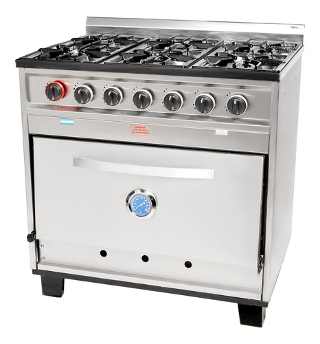 Cocina Industrial Tecnocalor 87cm 6 Hornallas Horno Pizzero