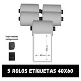 5 Rolos De Etiqueta Térmica Para Mini Impressora 40x60