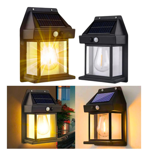 Arandela Parede Solar Externa Luz Led Recarregavel Lampada