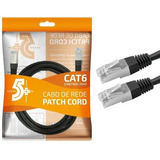 Cabo Rede Blindado 2m Ethernet Rj45 Cat6e Preto 2 Metros Ftp
