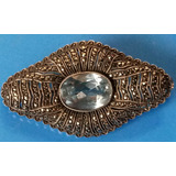 Antiguo Broche De Plata Y Marquesitas