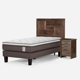 Cama Europea New Style 6 1,5 Plazas  Con Muebles Dolce