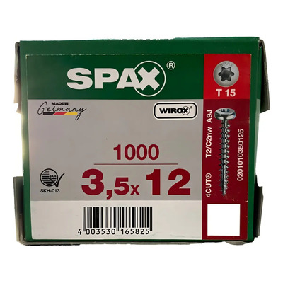 Tornillos Spax Para Fijar Herrajes Madera 3mm 12mm Wirox 1000 Unid | Envío gratis