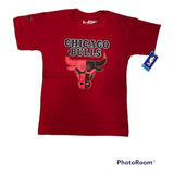 Camiseta Chigaco Bulls Para Niños Nba - Roja