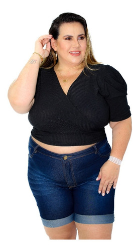  Cropped  Plus Size  Moda Plus Promoção Revenda 