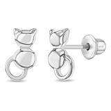 Aretes De Plata De Ley 925 Con Diseño De Gatito Y Gato Para 