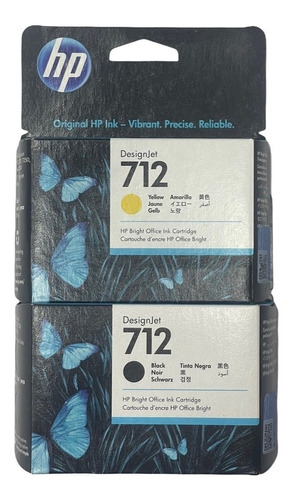 Cartuchos Hp 712 Negro 80ml + 712 Amarillo-yellow Original