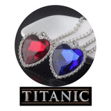 Collar Titanic Conjunto 2 Collares Y  2 Aretes Rojo Y Azul