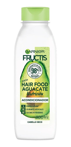 2 Pzs Garnier Hair Food Aguacate Acondicionador Fructis 300m