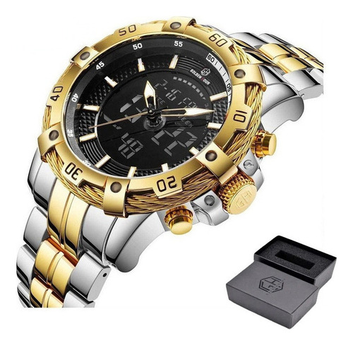 Reloj Digital Con Calendario Inoxidable Casual Goldenhour