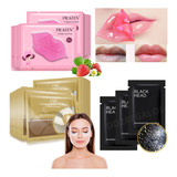 Kit X6 Mascarillas Para Ojeras Y Labios Frutas Colageno