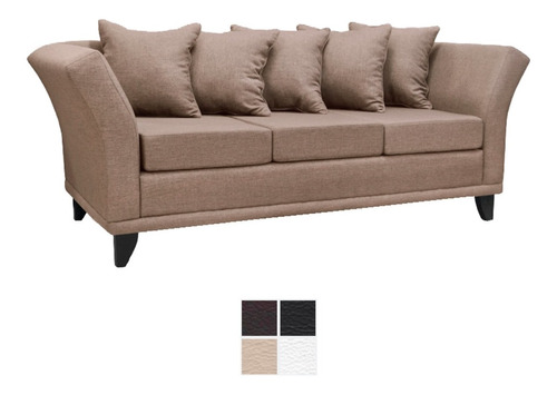 Sofa De Living 3 Cuerpos Mónaco 210cm Tapizado Eco Cuero
