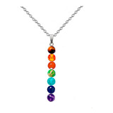 Collar Cuarzo 7 Chakras Cadena Acero + Estuche Dayoshop