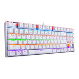 Teclado Gamer Redragon Kumara K552 Rainbow Blanco Red Esp Español Latinoamérica