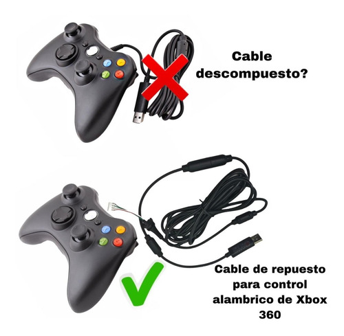 10 Cables Ori N Control Alámbrico Compatible Con Xbox 360