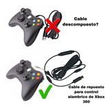 4x Cable Negro Ori Compatible Con Control Alámbrico Xbox 360