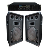 Combo Dj Profesional 2 Bafles 15 3 Vias 1400w + Potencia700w