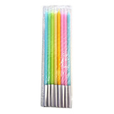 Velas Multicolor Pastel Largas X 8 Unidades