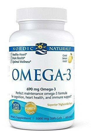 Nordic Naturals Omega-3 Fórmula Softgels, Limón, 60 Ct.