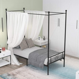 Weehom Base De Cama De Metal, 4 Posteres, Base De Colchon De