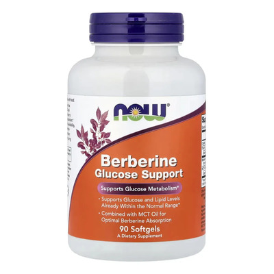 NOW Foods Refuerzo para la glucosa con berberina, 90 cápsulas blandas | Envío gratis